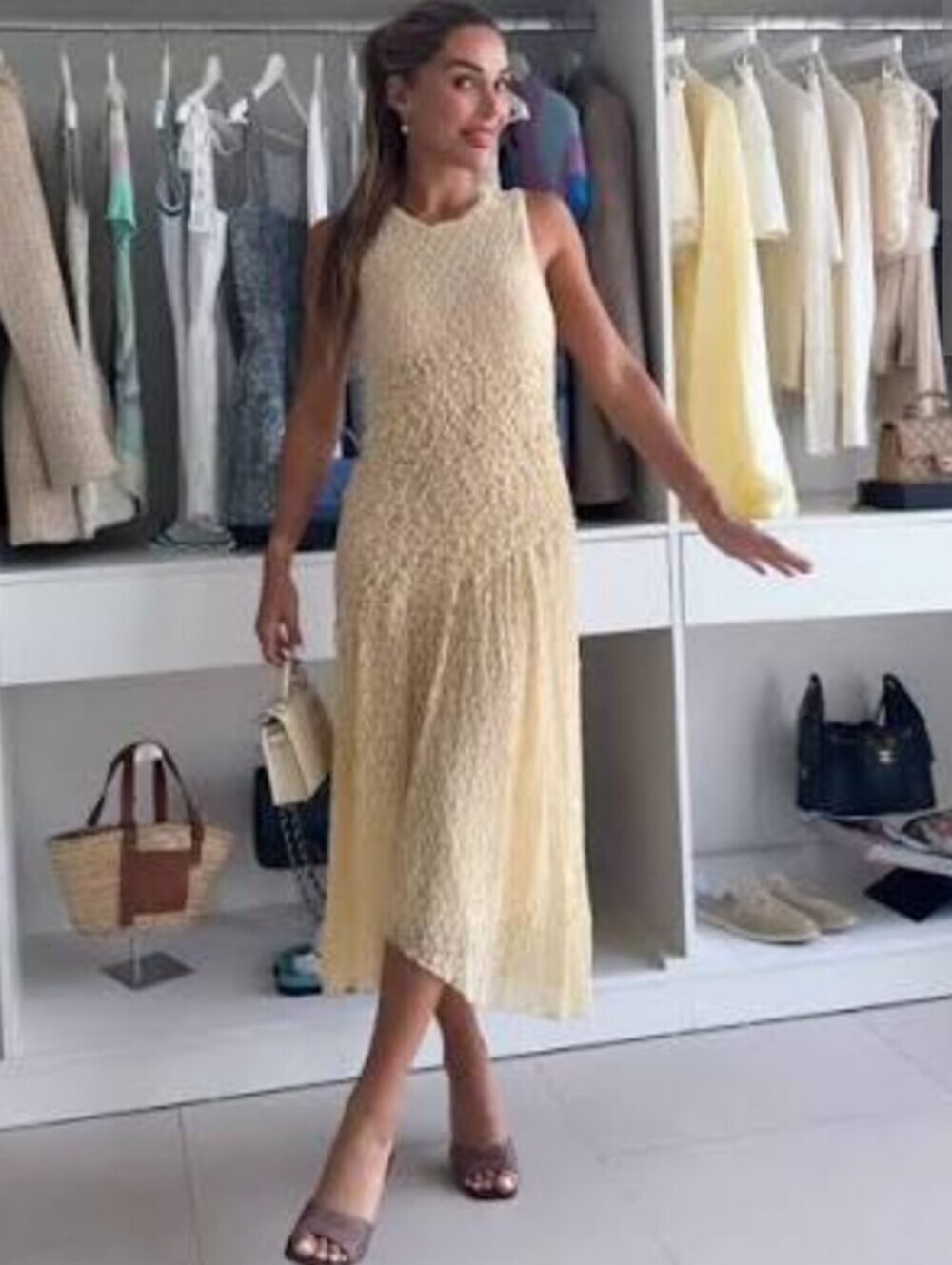 Zara Gathered Lace Midi Dress Is - Picture 2 of 13